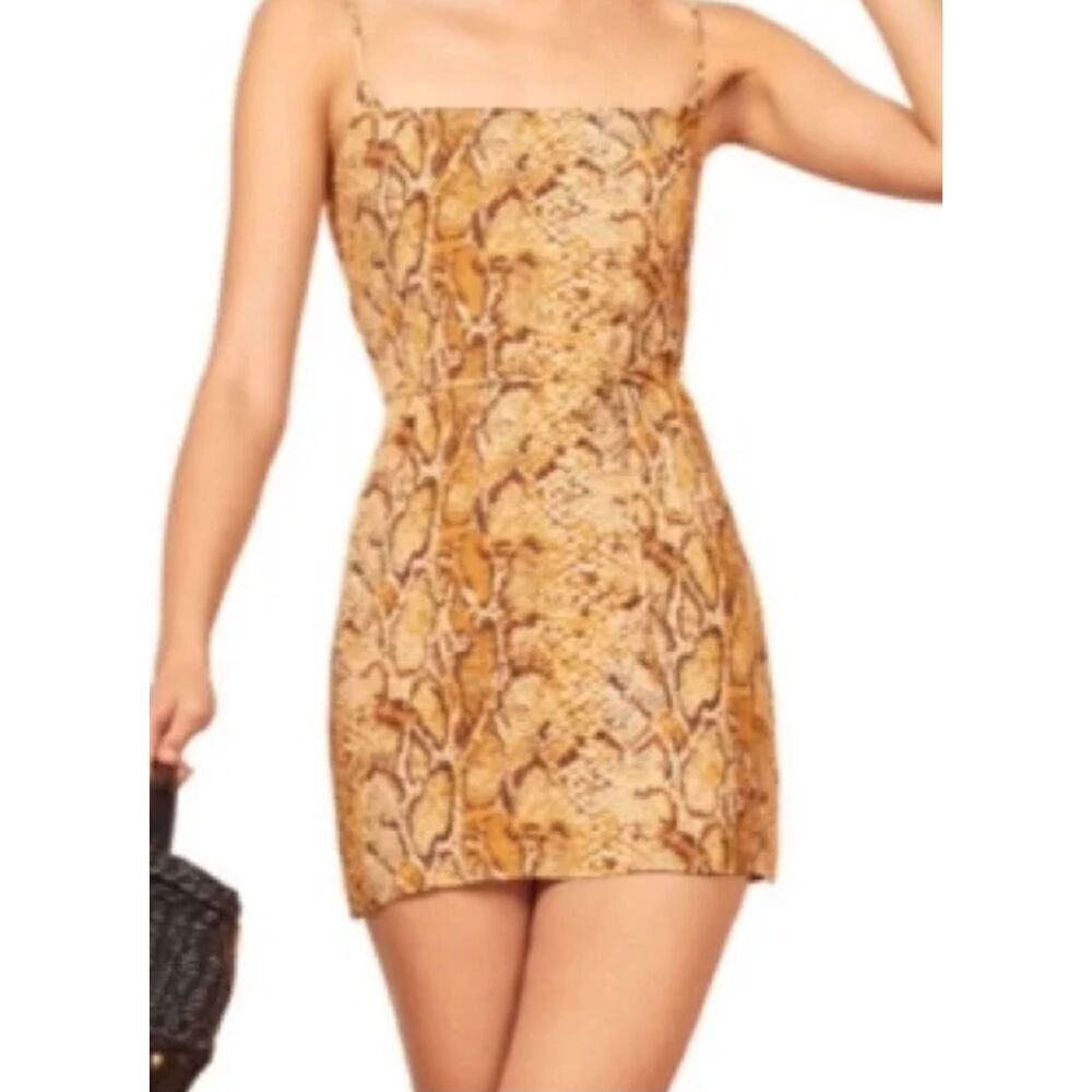 Reformation Vivette Snakeskin Mini Dress